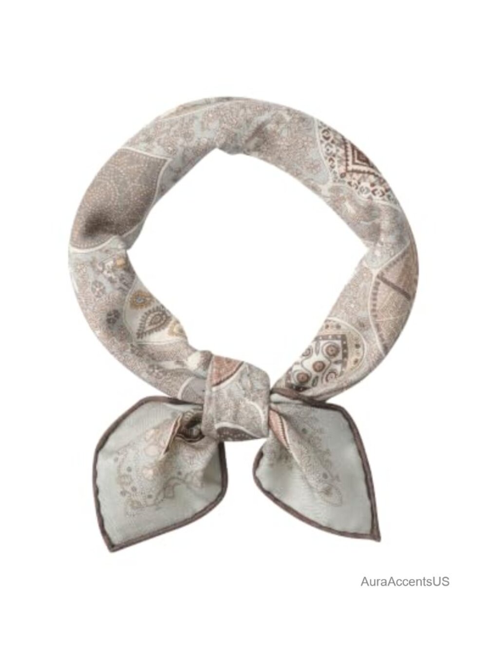 70% Wool 30% Silk Reversible Neck Scarf 25.5" Square Hand-Rolled